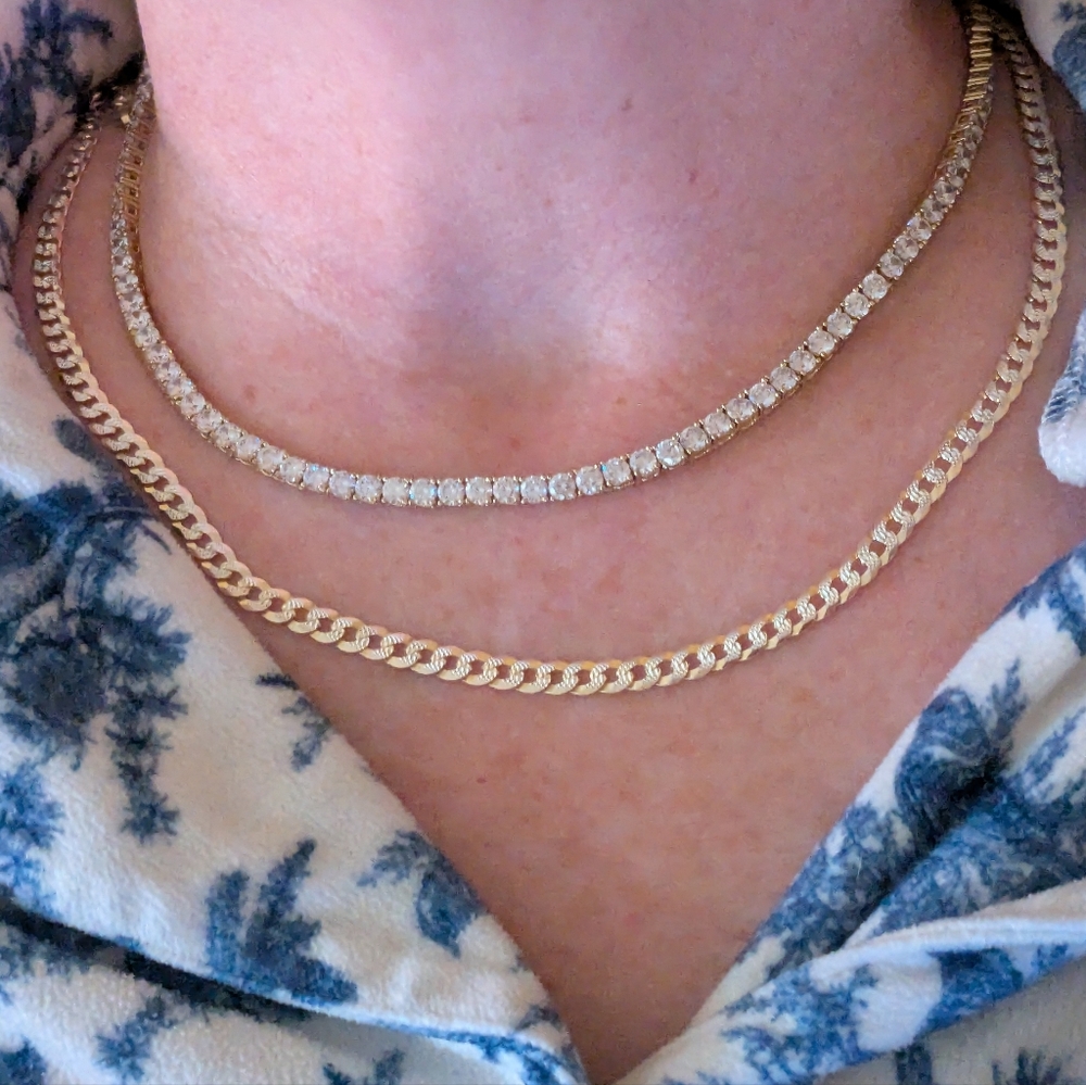 14k Yellow Gold Vermeil Over Sterling Silver Cuban Chain Necklace Unisex 20" - Picture 13 of 13